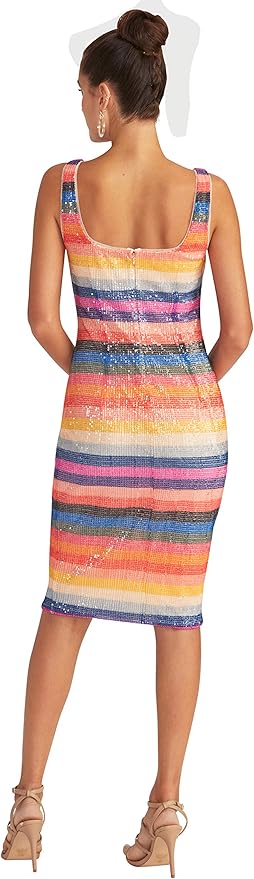 warehouse rainbow foil dress