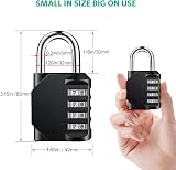 BeskooHome 4-Digit Outdoor Waterproof Padlock - Resettable Code Lock Black view 4