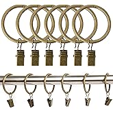 Amazon.com: 40 Pack Rings Curtain Clips 1.26 inch Internal Diameter ...