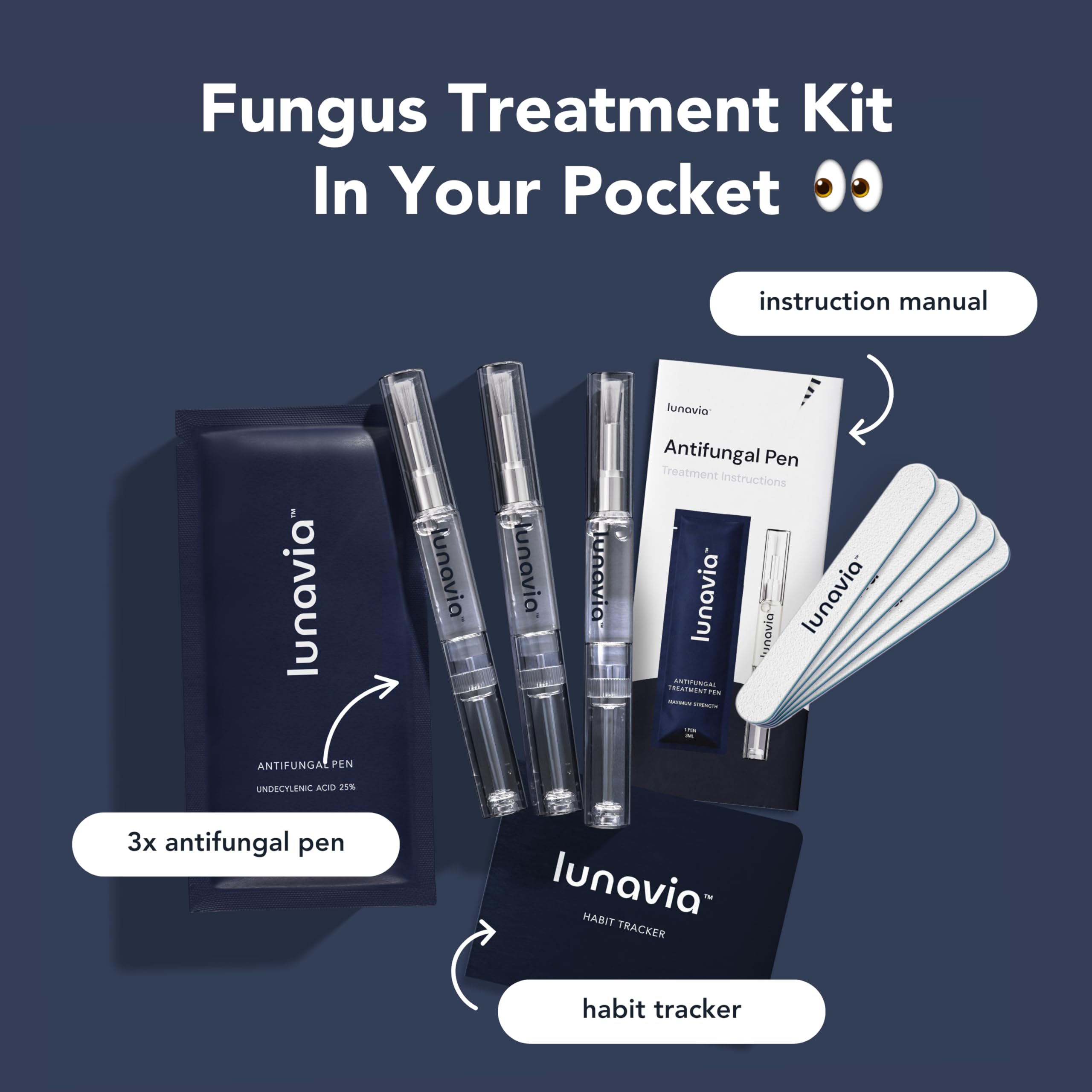 Antifungal Pen – Cures Most Athlete’s Foot, Jock Itch, and Ringworm - 25% Undecylenic Acid with added Tea Tree, Jojoba, Clove Bud Oils & Aloe - 3-Pack Twist Pen (9ML Volume)