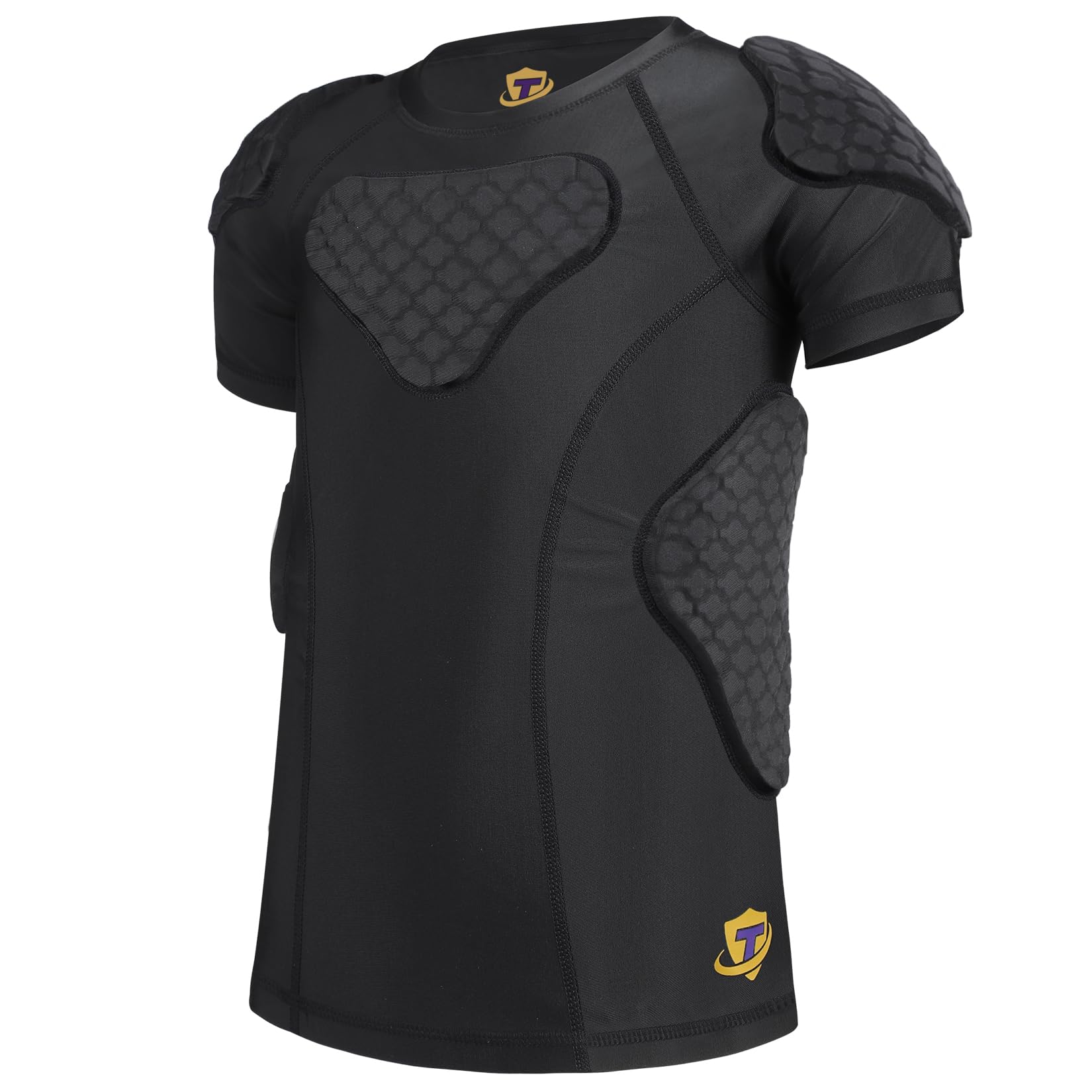 Photo 1 of TUOYR Youth Boys Padded Compression Shirt Baseball Chest Rib Protector Heart Guard Sternum Girls Protective Undershirt for Football Basketball Lacrosse
