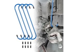 Bestmoy Brake Caliper Hanger Hooks with Rubber Tips, Durable Steel S-Brake Caliper Hook, Automotive Tool for Braking, Bearing, Axle and Suspension Systems Work (4PCS Blue)