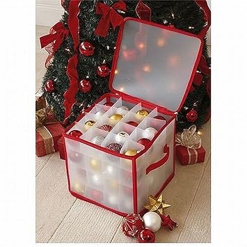TJM Aufbewahrungsbox für Christbaumschmuck, für 64 Weihnachtsbaumkugeln