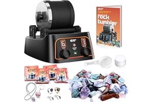 Brave Finder Professional Rock Tumbler Kit - Rock Polisher Tumbler Kit with Digital 9-Day Polishing Timer & 3 Speed Settings,