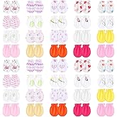 40 Pairs Mittens for Newborn Baby Girls No Scratch Mittens Newborn Soft Elastic Cute Infant Toddler Baby Gloves 0-6 Months for Girls Boys