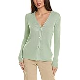 Vince Womens Ribbed Button Cardigan