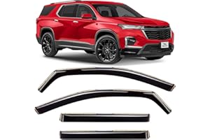 Voron Glass in-Channel Extra Durable Rain Guards for Chevrolet (Chevy) Traverse 2018-2023, Window Deflectors, Vent Window Vis