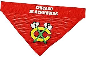 Pets First BHK-3217-S-M Chicago Blackhawks Reversible Bandana, Small to Medium