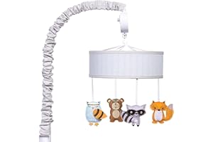 TREND LAB Lodge Buddies Crib Mobile - Woodland Baby Mobile for Crib - Musical Crib Mobile - Fun Whimsical Musical Mobile for Cribs - Rotating Nursery Mobile for Crib - Baby Crib Mobile for Boys and Girls