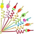 24 Citrus Fruit Drinking Straws with 2 PCS Straws Cleaning Brush for Tutti Fruity Birthday Pineapple Strawberry Tropical Part