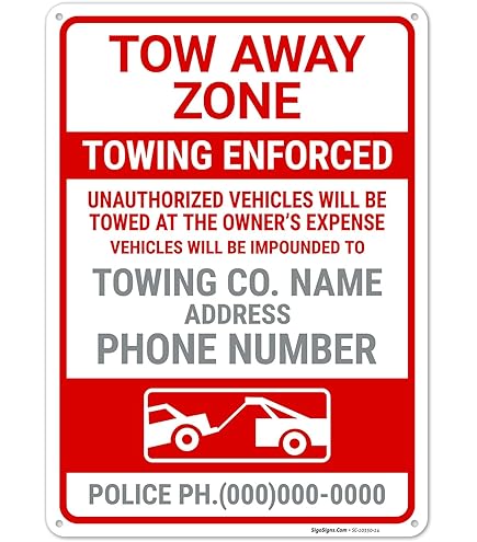 USA TOW AWAY ZONE看板 No Parking Tow Away Zone Signs - Heavy Duty Aluminum | Made