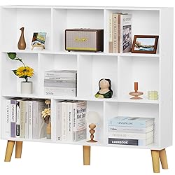 YAHARBO 10 Cube White Bookshelf,3 Tier Book Shelf