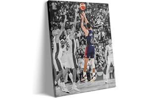 P&L ART. NBA Canvas Wall Art Decor - Stephen Curry Iconic Three-Point Shot Team USA Olympic Game Scene, Basketball Wall Poster for Sports Fans, Home, Bedroom or Game Room Decor 8X10