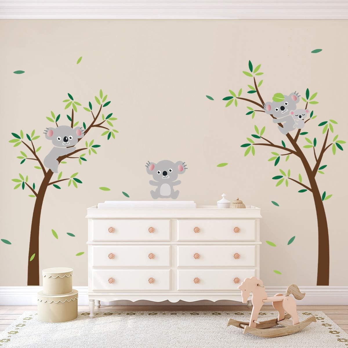 ufengke Koala Tree Wall Stickers Animal DIY Wall Decals Art Decor for Kids Bedroom Nursery Living Room, Multicolor - Image 3