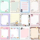Chiisong 12 Pcs Cats Sticky Notes Cute Cat Gift | 3x4 Inch Self Stick Notepads, Kawaii Memo Notes for Animal Lover, Cartoon to Do List for Office Home Supplies Roommates Gift