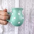 Handmade Teal Blue and White Polka Dot Small 150ml/5oz Ceramic Creamer, Milk Jug, Pourer, Pitcher Jug, Pottery Housewarming Gift for Tea Coffee Lovers by City to Cottage®
