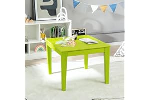 Costzon Kids Table, 25.5" x 25.5" Square Activity Play Table for Reading, Drawing, All-Weather & Heavy-Duty, Waterproof Table