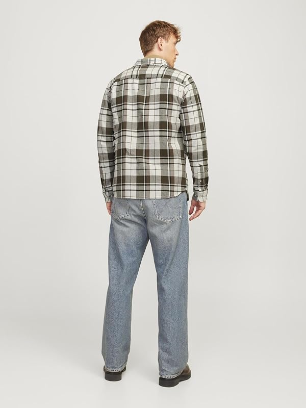 JACK&JONES JPRBLUBROOK Camisa de Estrutura de Quadros L/S SN, Olive Night, S de Homens