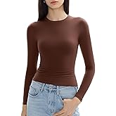 C202 Women's Long Sleeve Shirts Crew Neck Slim Fit Going Out Tops Basic Tees Barely There Collection
