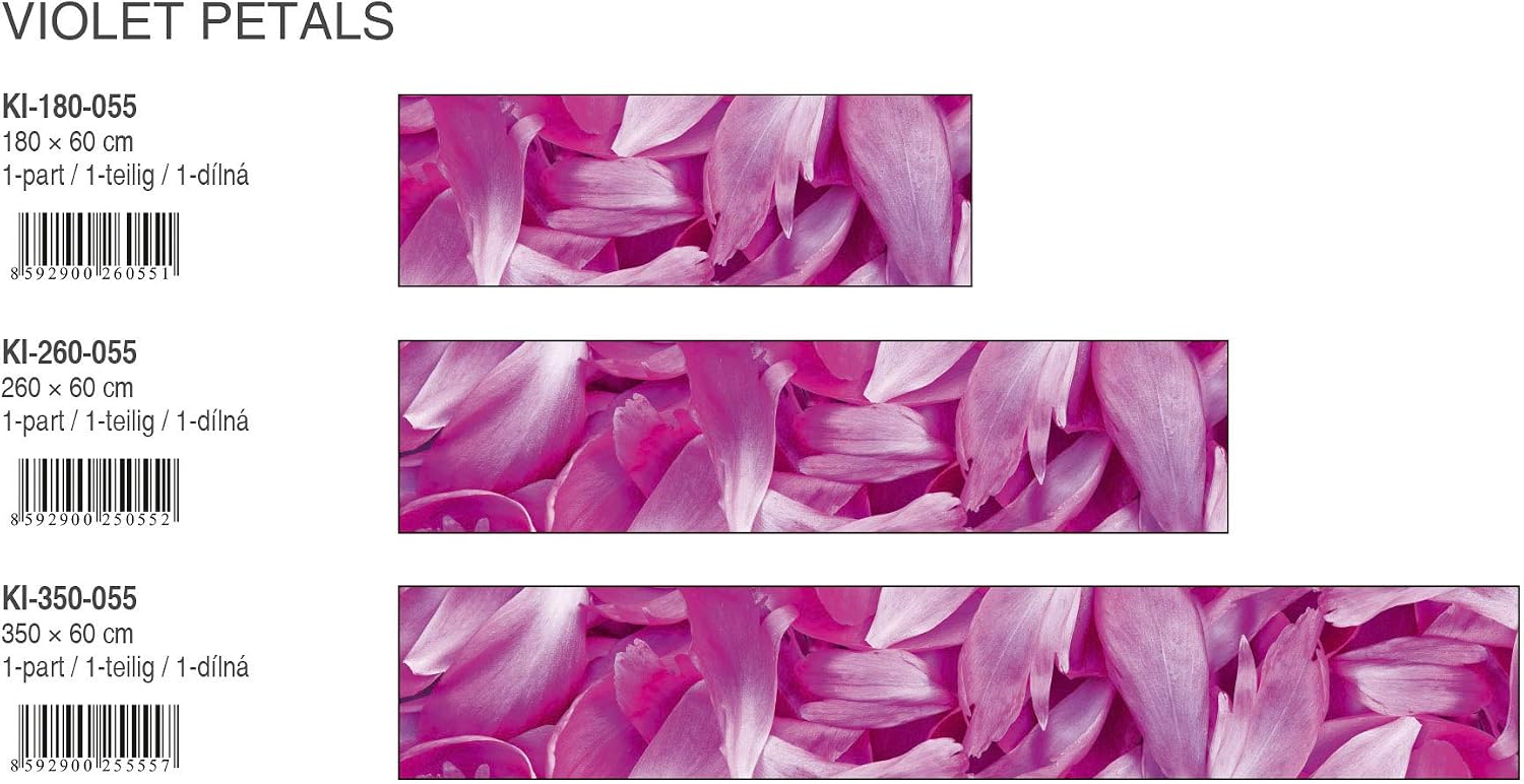 DIMEX LINE Peel and Stick Kitchen Backsplash Sticker Purple Petals, Rosa, 180 x 60 cm - Image 5