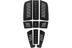 OITRCSS Surfboard Traction Pads Set, 9 Pieces EVA Pads for Front and Back, Adjustable with 3 Adhesive, Fits All Board Sizes (black-A)