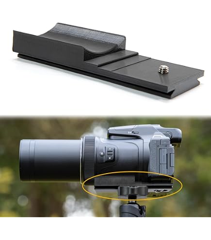Placa de liberación rápida para Nikon P1000/P1100 - PETG 3D impreso, sistema de estabilización de 4 puntos, placa base extendida para soporte equilibrado, 1/4 20 hilos, compatible con montaje de Placa de liberación rápida para Nikon P1000/P1100 - PETG 3D impreso, sistema de estabilización de 4 puntos, placa base extendida para soporte equilibrado, 1/4 20 hilos, compatible con montaje de