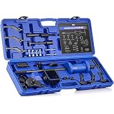 OMT 22pc Slide Hammer Puller Set, Axle Bearing Hub &amp; Seal Remover Kit | Front and Rear Axle Shaft Hub Bearing Seal Remover Set with 1" to 2-7/8" ID Adapters 2-Jaw 3-Jaw Yokes