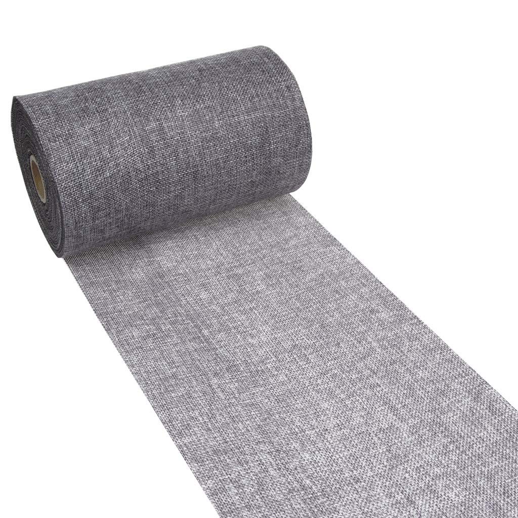 Deko AS GmbH Shabby Chic Linen-Look Table Runner – Dark Grey – 5 Metres – 69-200-5-22