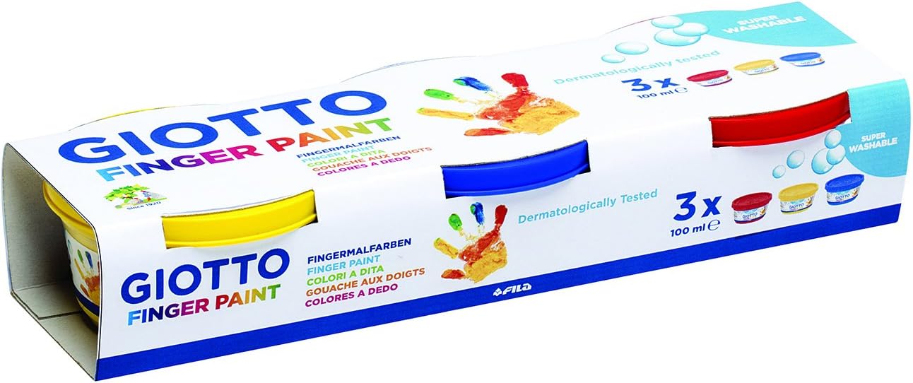 Giotto, 300 Finger Paint 3 / Multicoloured 25.7 x 5 x 8.5 cm, 3 / multi-coloured, 300 ml (Pack of 1)