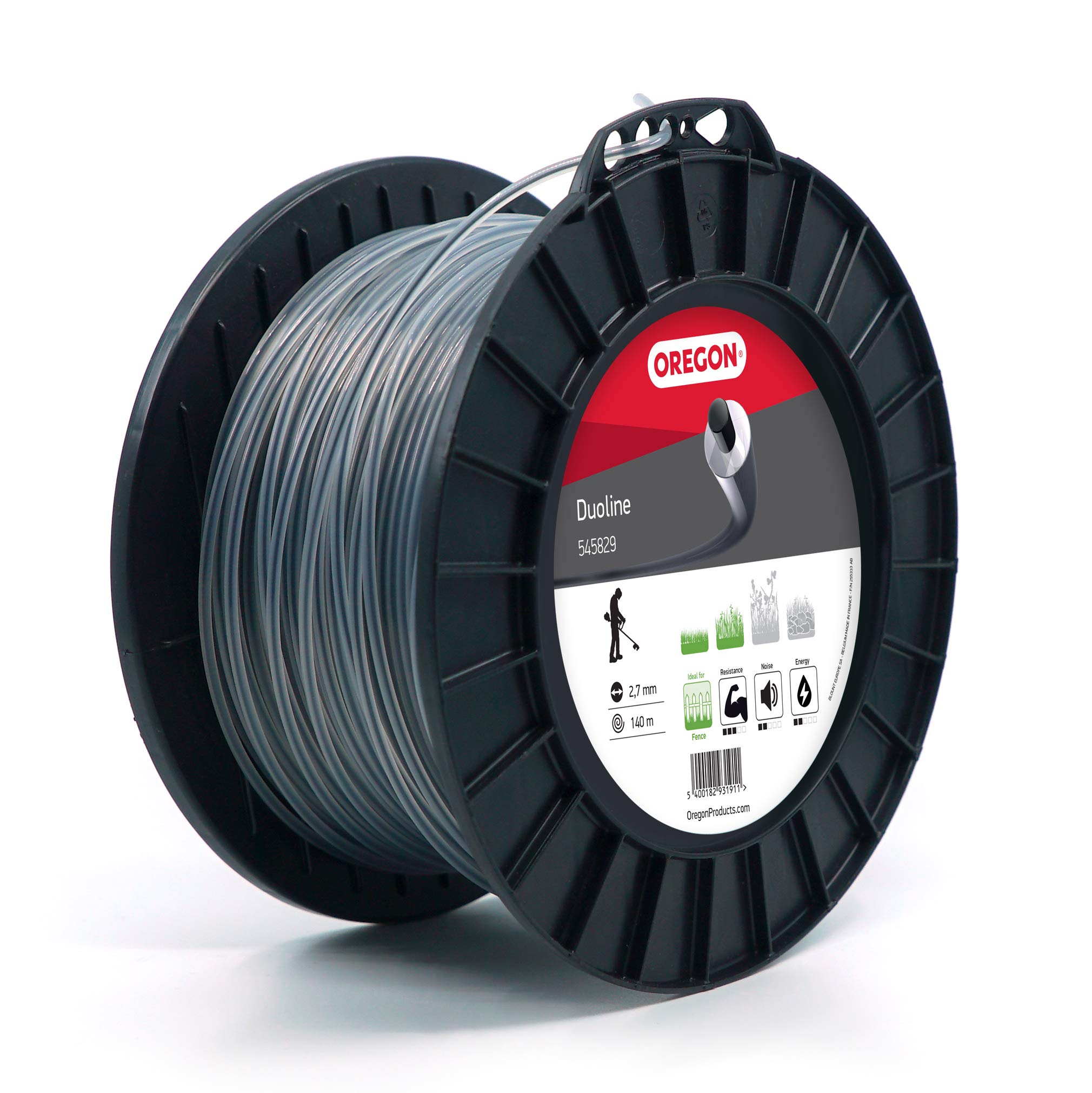Oregon Round 2.7mm Strimmer Line, Durable Dual Material Line, Tackles Grass, Weeds & Thick Vegetation, Professional Heavy Duty Strimmer Wire, Fits Most Standard Models, 2.7 mm x 140 m (545829)