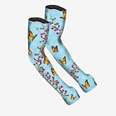 FARMER'S DEFENSE Gardening Arm Sleeves|UV Cooling Protective Sleeve Women &amp; Men|Anti-Scratch Cover Sun UPF Outdoor Protection - Monarch - S/M