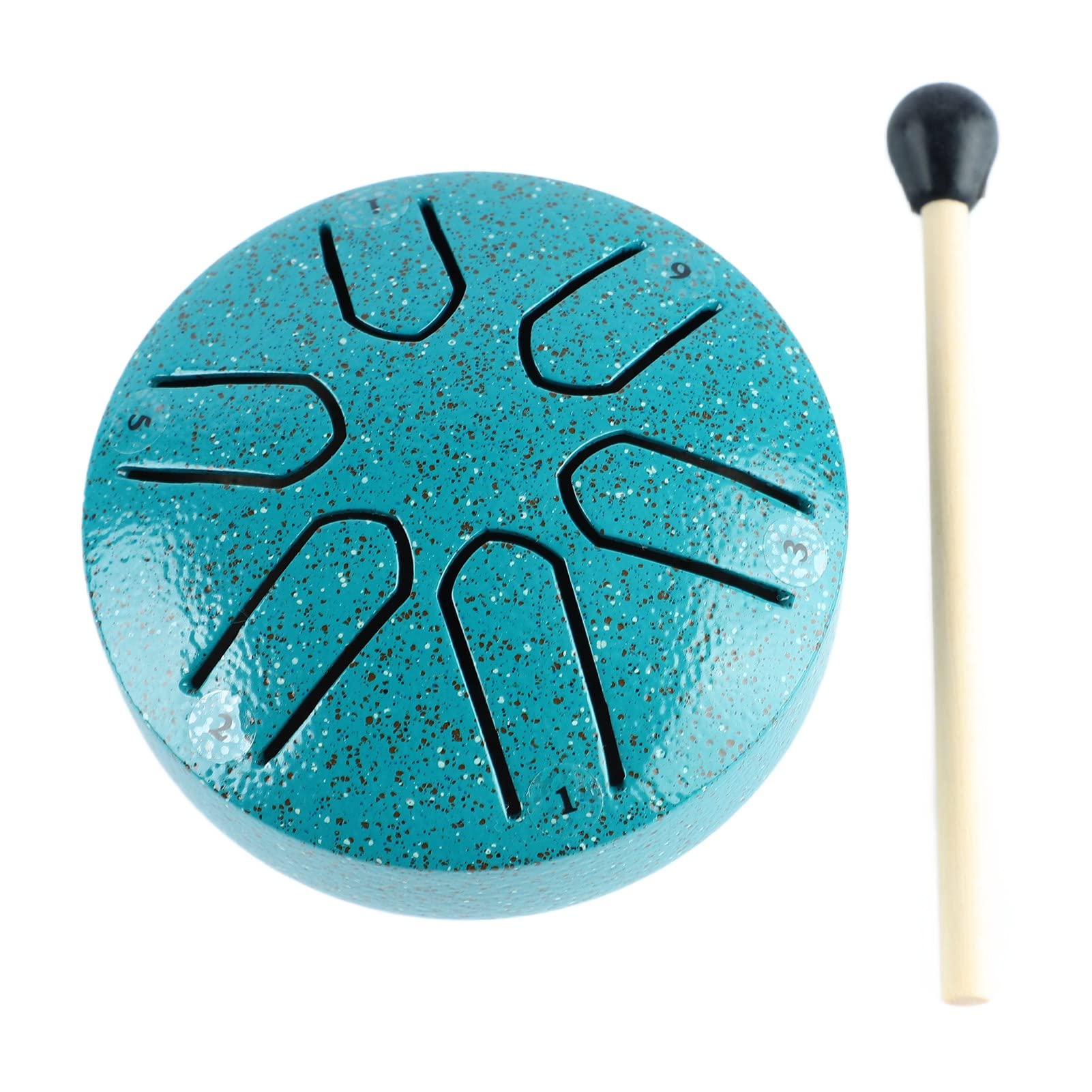 Leopacat Mini Steel Tongue Drum,Handpan Drum 3 Inch 6 Note Sound Healing Drum with Drumsticks,Rain Drum for Outside Garden,Percussion Instrument for Musical Education Mind Healing Yoga Meditation