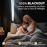 Joydeco 100% Blackout Curtains 46x54 Inch Grey Linen Look 2 Panels view 3