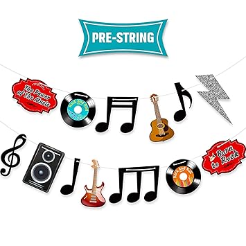Music Note Decorations Banner 1950 S Rock And Roll Party