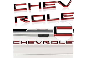 JHAZE Tailgate Inserts Letters Compatible for 2019 2020 2021 2022 2023 2024 Silverado, 3D Raised & Strong Adhesive Decals Letters, Tailgate Emblems Inserts Letters - Black with Red Outline