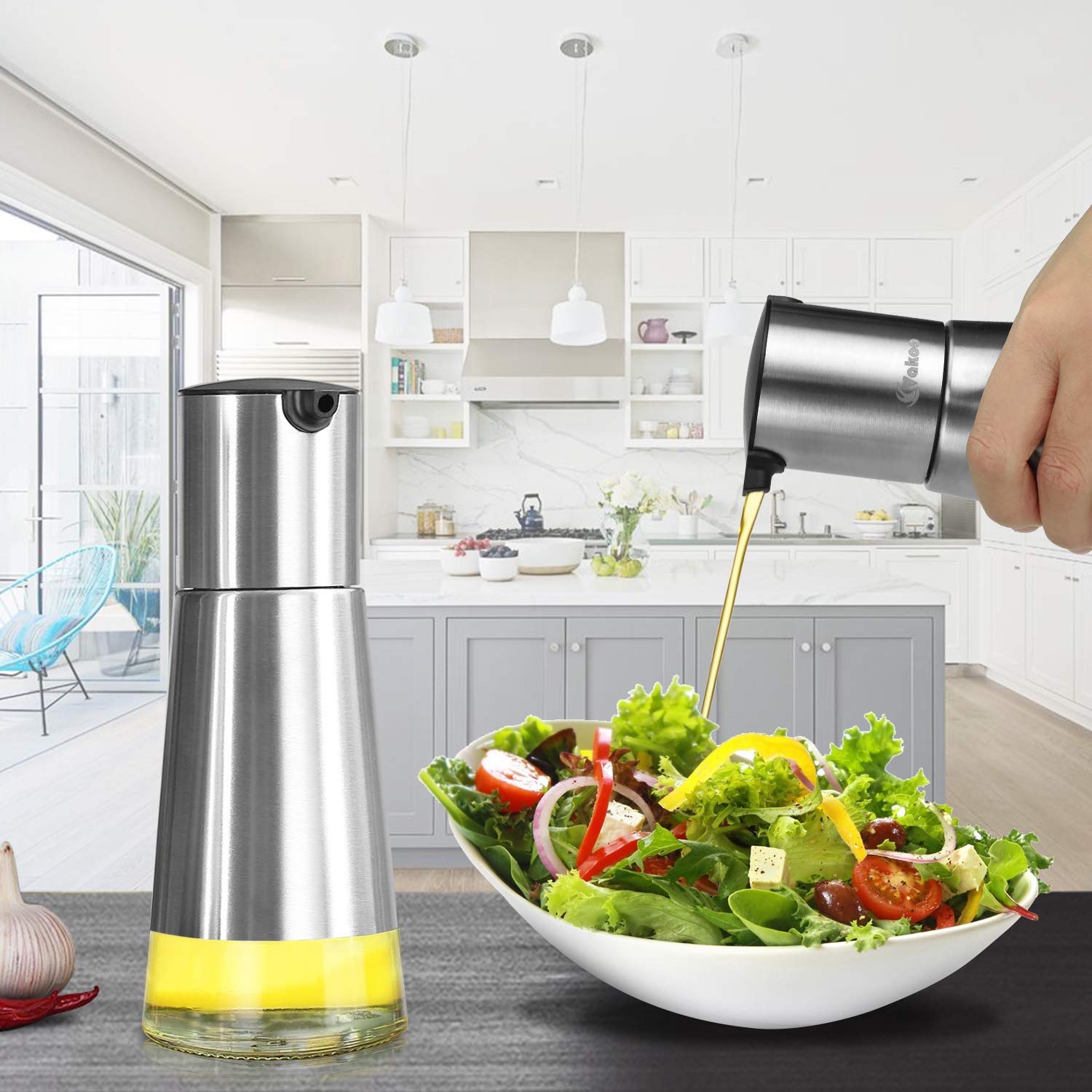 Vakoo Kitchen Oil Dispenser, Stainless Steel Olive Oil and Vinegar