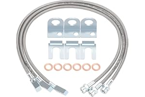 WYNNsky 89715 Stainless Brake Lines for 1987-2006 Jeep Wrangler TJ/YJ/XJ, Front/Rear(89702 & 89703)