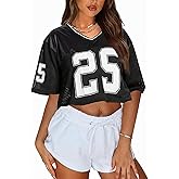 Women Jersey Shirts Cropped Graphic Tees Cute Y2k Crop Top Football Shirts Streetwear