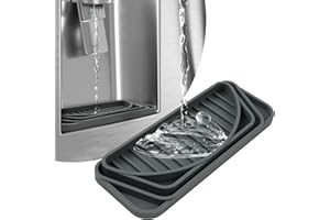 Aolso Refrigerator Drip Tray, Frige Water Drip Pan to Cuttable, Silicone Frige Water Drip Pan for Water Dispenser, Fridge, Refrigerator Accessories for Whirlpool, GE, Samsung(Grey)