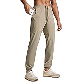 CRZ YOGA Athletic Joggers for Men 31" - Lightweight Running Training Pants with Zip Pockets and Ankle Zippers