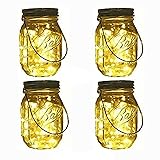 Decorman Solar Mason Jar Lights 4 Pack 20 LED