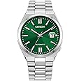 Citizen Men's Automatic Tsuyosa Sport Luxury Watch, Silver-Tone Stainless Steel, Green Dial, 3 Hand with Date, 42 Hour Power Reserve (Model: NJ0150-56X)