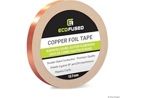Premium Adhesive Copper Foil Tape - Double-Sided Conductive - 0.5 inch (12.7 mm) - EMI and RF Shielding, Paper Circuits, Elec