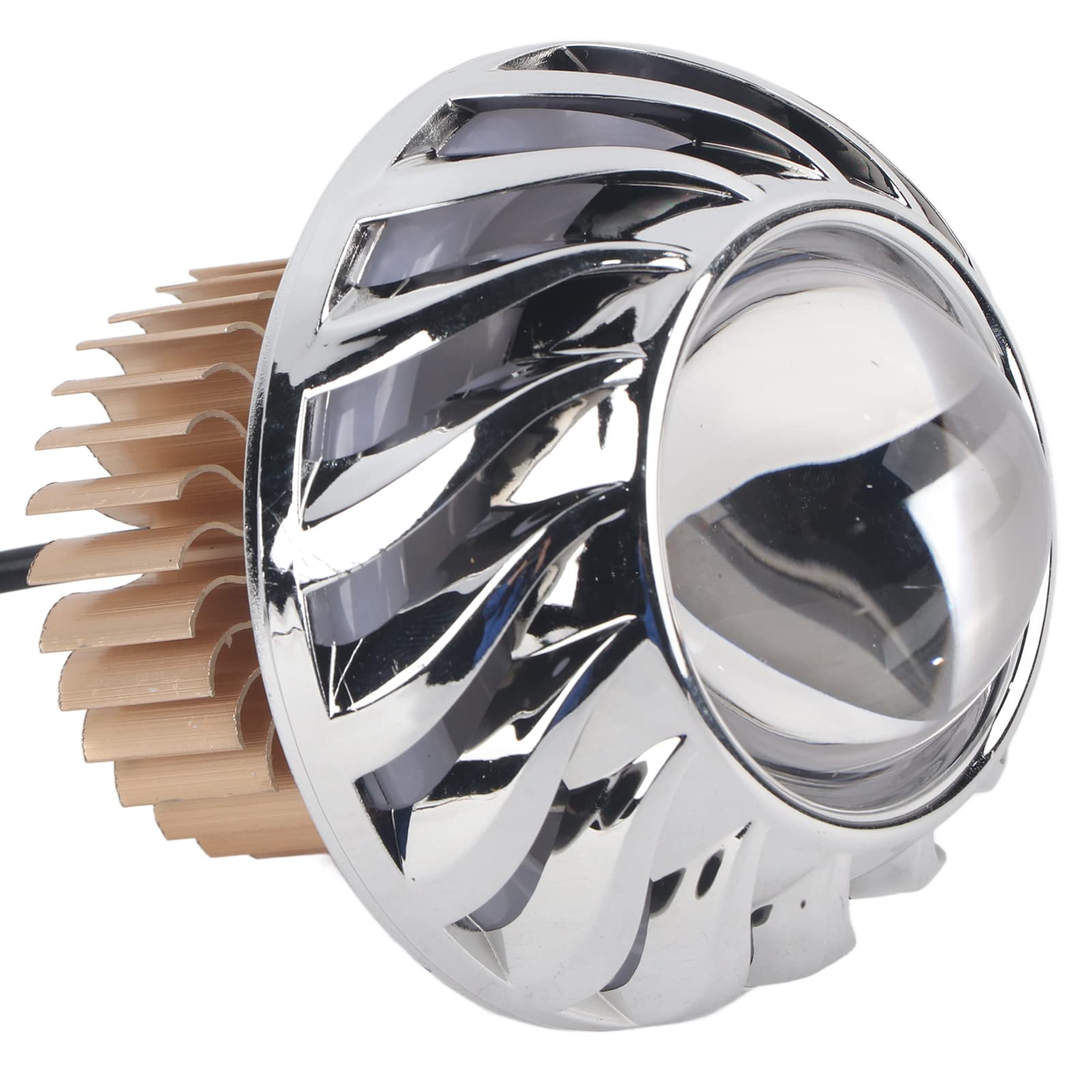 Photo 1 of 8.5cm/3.35in LED Motorcycle Headlights Bulb Motorcycle Headlight LED Projector Lens Single Halo Angel Devil Eye Spot Light Hi Low Beam (Blue)