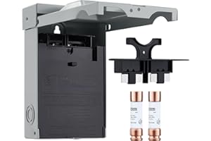 SURAIELEC Fused 60 Amp AC Disconnect Box Outdoor, Waterproof Metal Enclosure with Pull-Out Switch, AC Disconnect for Home HVAC & Air Conditioning Systems, Mini Split, UL Listed, Fused (Fuse Included)