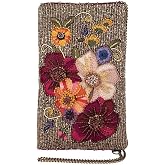 Mary Frances Budding Romance Beaded Crossbody Phone Bag, Multicolor | Floral beaded crossbody phone bag with zipper closure, compact design for essentials, events and everyday outings.