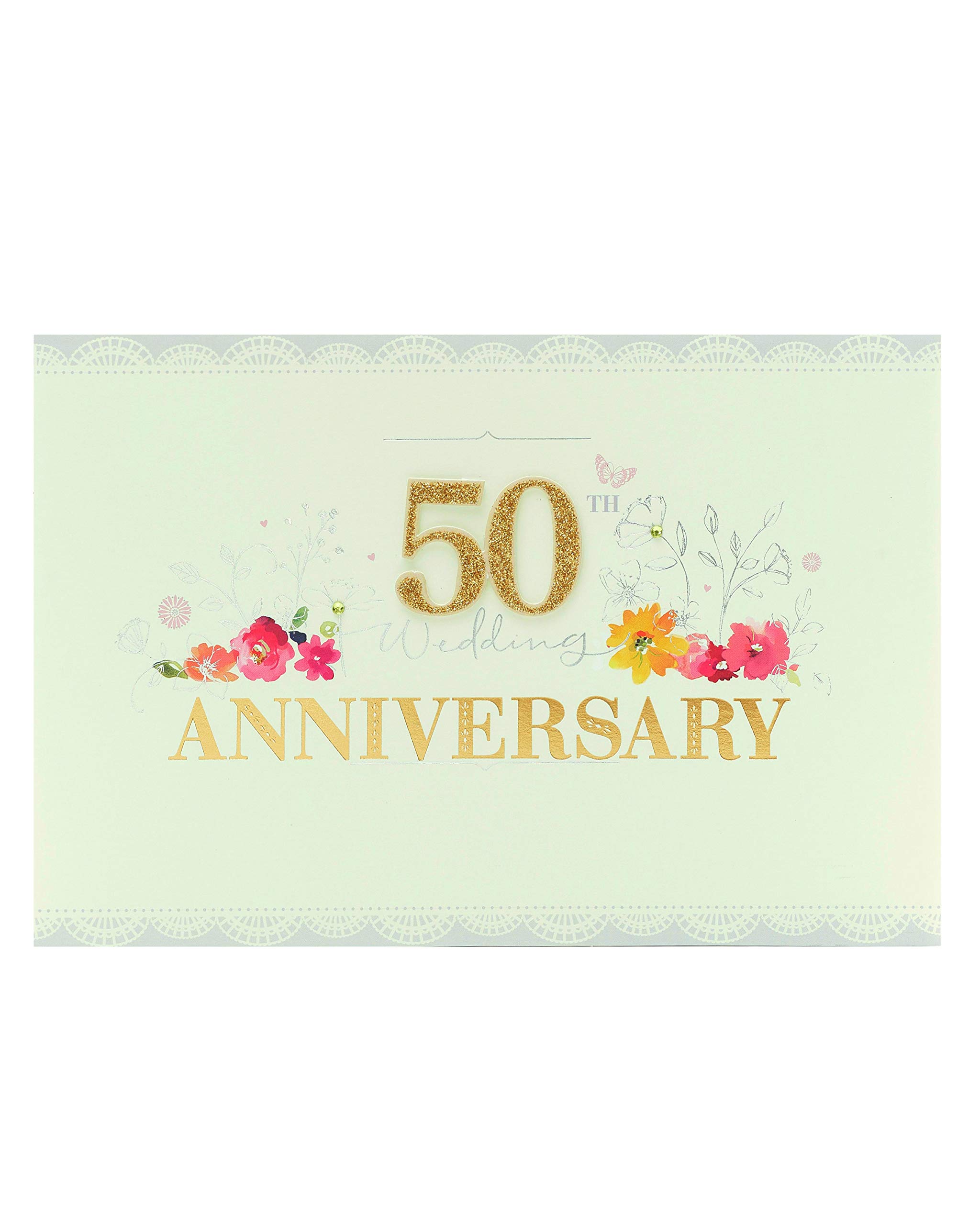 50th Wedding Anniversary Card - Golden Annivesary Card - Anniversary Card for Couple