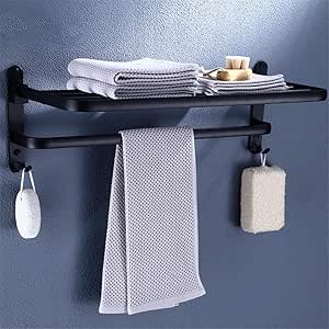 Toallero de baño estante para baño espacio estante de aluminio montado