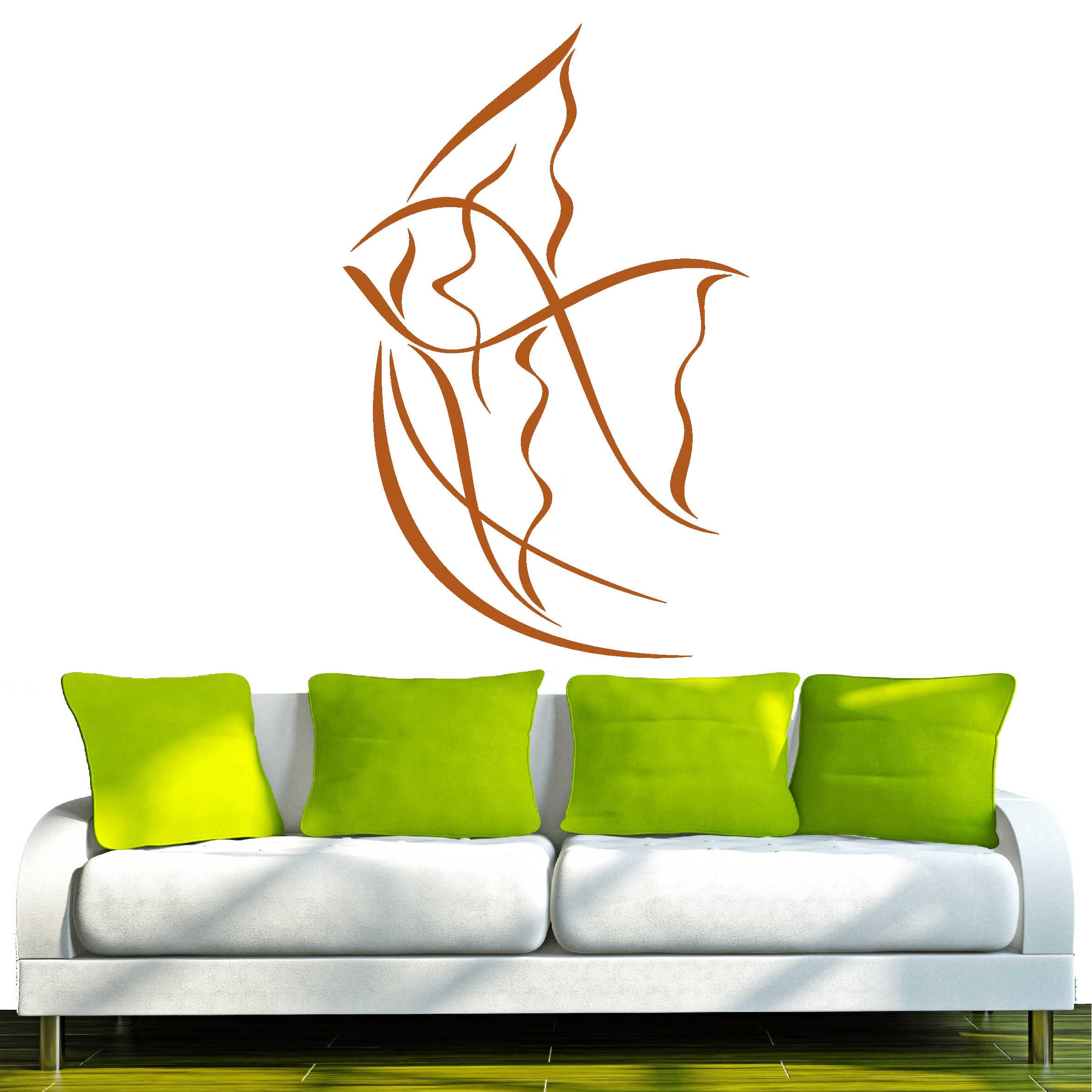 INDIGOS 4051095772835 Childrens Wall Stickers – D244 Beautiful Fish Koi KEU Tribal, Vinyl, Hazelnut brown, 80 x 20 x 1 cm — image 1