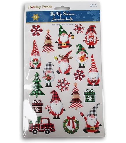 Christmas Gnome Stickers - 28 Piece Set For Journaling, Scrapbooking & Holiday Crafts